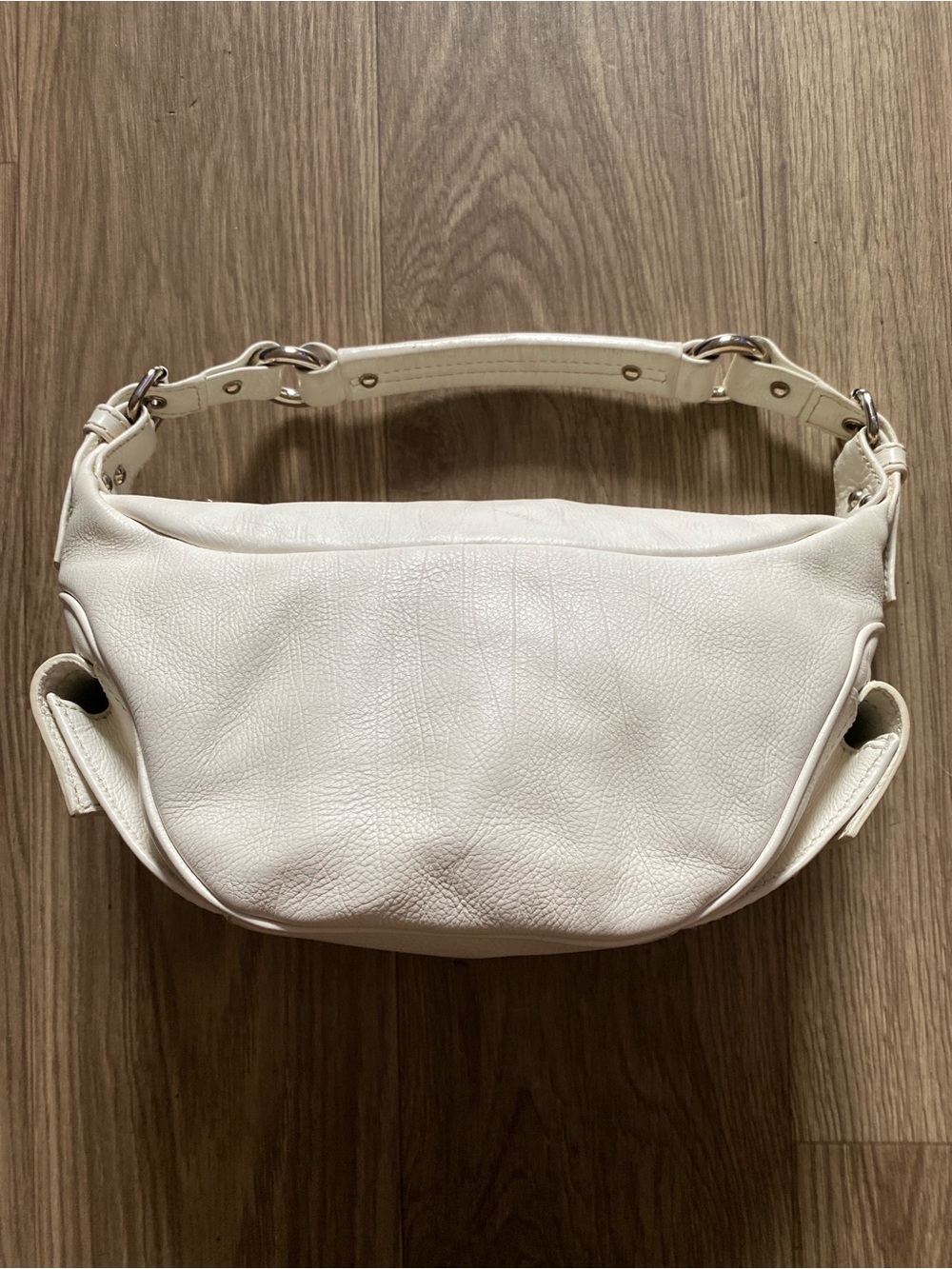 Marc Jacobs Ivory Leather Shoulder Bag Y2K Mini Hobo Purse Made in Italy
